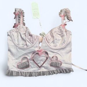 NWT For Love & Lemons pink corset top